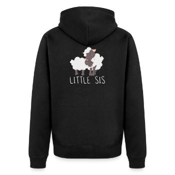 Little Sister - Unisex Premium Bio Zip Hoodie - Schwarz - Hinten - Nico (187cm)