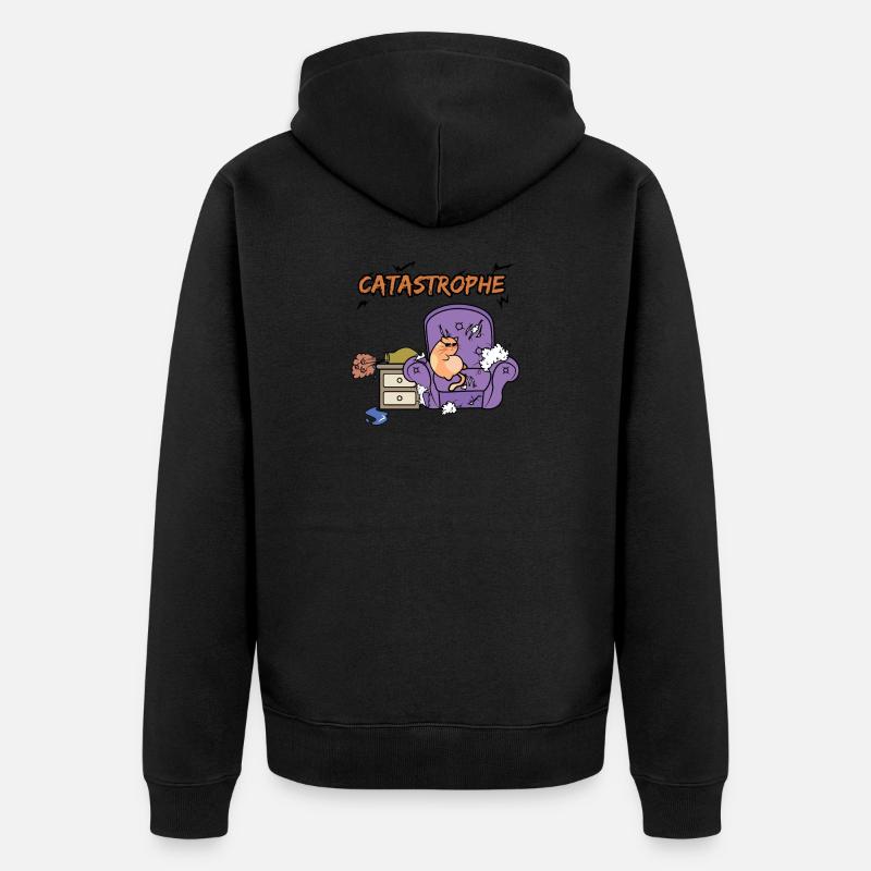 Cat catastrophe - Veste à capuche bio Premium Unisexe - noir