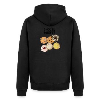 Kekse - Unisex Premium Bio Zip Hoodie - Schwarz - Hinten - Nico (187cm)