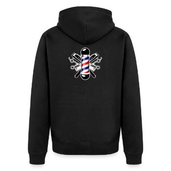 Cadeau de Barbe Boutique Barber rétro - Veste à capuche bio Premium Unisexe - noir - Dos - Nico (187cm)