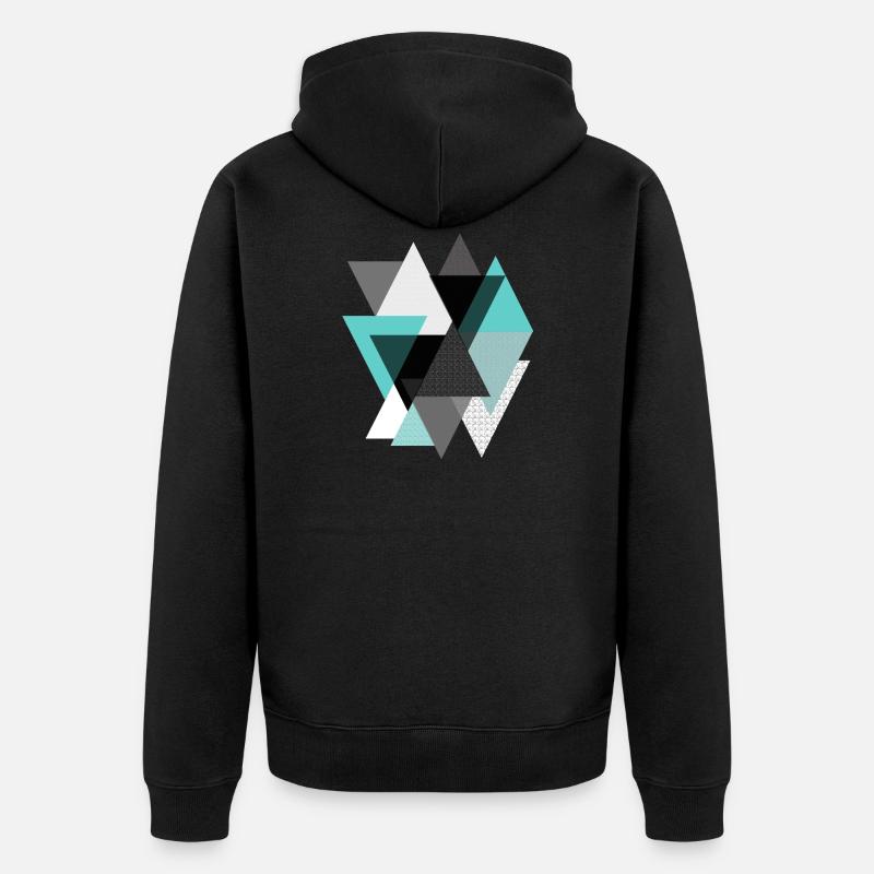 Triangles turquoise - Veste à capuche bio Premium Unisexe - noir
