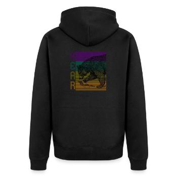 porter - Veste à capuche bio Premium Unisexe - noir - Dos - Nico (187cm)