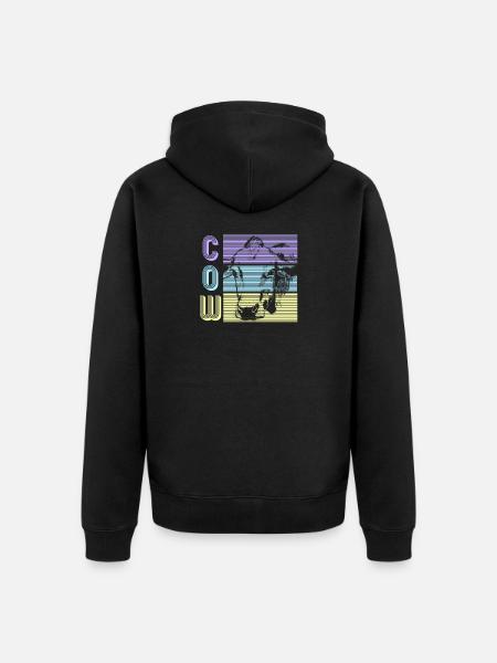 vache - Veste à capuche bio Premium Unisexe - noir