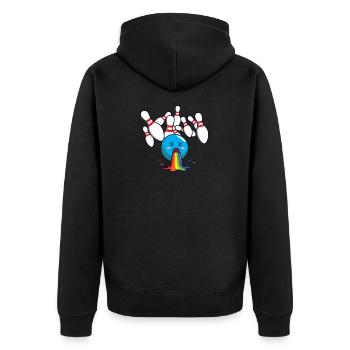 Bowling bowling rainbow - Unisex Premium Organic Zip Hoodie - black - Back - Nico (187cm)