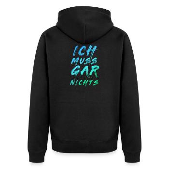 Je dois dire absolument rien dire dire cool - Veste à capuche bio Premium Unisexe - noir - Dos - Nico (187cm)