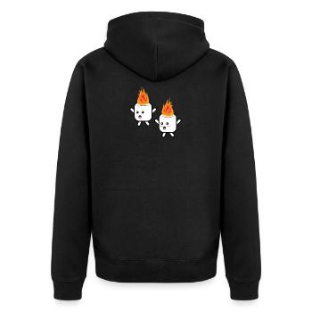 Funny Camping Kids Marshmallow Shirt Gift - Unisex Premium Organic Zip Hoodie - black - Back - Nico (187cm)