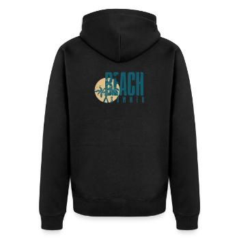 Tee-shirt d'été de plage - Veste à capuche bio Premium Unisexe - noir - Dos - Nico (187cm)