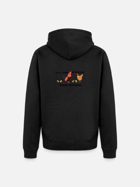 Camicia divertente animale pollo gallina pollo gallina di polli - Felpa con cappuccio ecologica premium unisex - nero