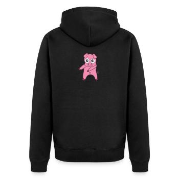 Floss Dance Move Pig - Unisex Premium Organic Zip Hoodie - black - Back - Nico (187cm)