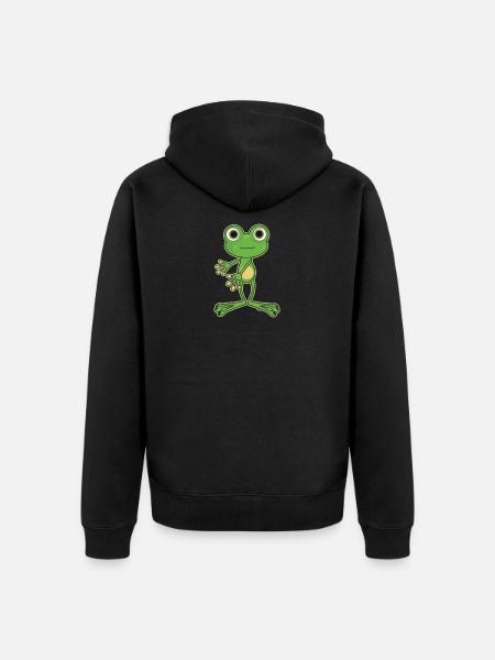 Floss Dance Move Frog - Unisex Premium Organic Zip Hoodie - black