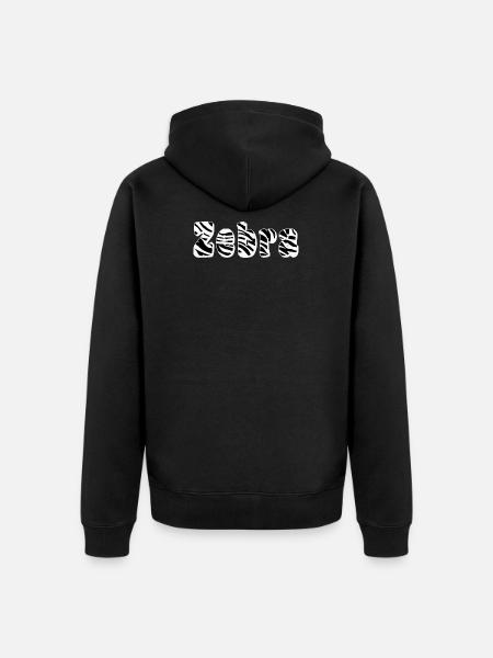 zebra - Unisex Premium Organic Zip Hoodie - black