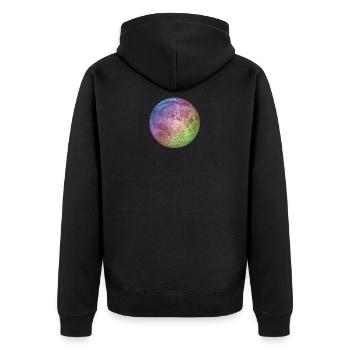 full moon - Unisex Premium Organic Zip Hoodie - black - Back - Nico (187cm)
