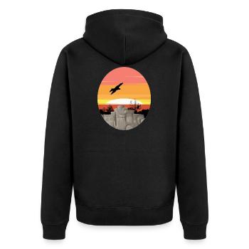 Feel nature - Feel the Nature - Unisex Premium Organic Zip Hoodie - black - Back - Nico (187cm)