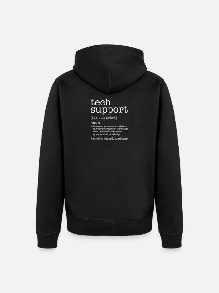 TECH SUPPORT - Nerd programmeur cadeau drôle - Premium økologisk unisex-hættejakke - sort
