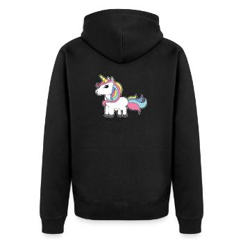 Unicorn colorful hair rainbow baby gift idea - Unisex Premium Organic Zip Hoodie - black - Back - Nico (187cm)
