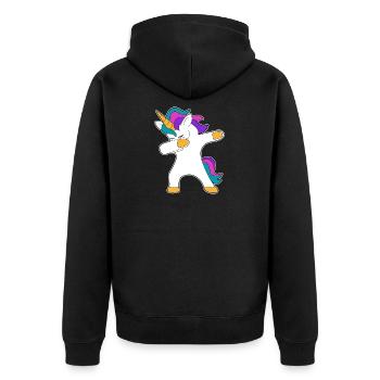 Einhorn tanzen party move - Unisex Premium Bio Zip Hoodie - Schwarz - Hinten - Nico (187cm)
