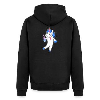 Unicorn ivrogne alcool idée cadeau - Veste à capuche bio Premium Unisexe - noir - Dos - Nico (187cm)
