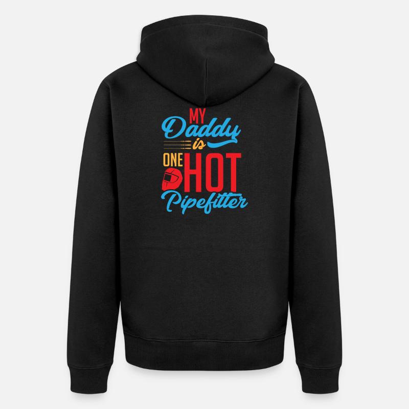 Pipefitter dad - Unisex Premium Bio Zip Hoodie - Schwarz