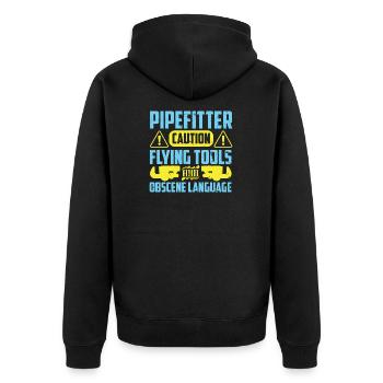 Mise en garde du tuyauteur - Veste à capuche bio Premium Unisexe - noir - Dos - Nico (187cm)