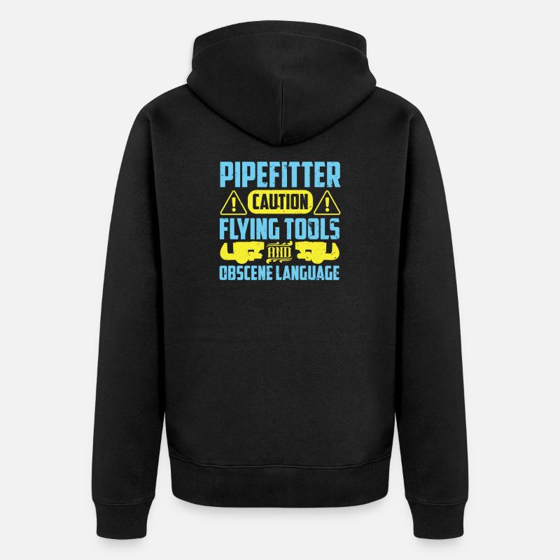 Mise en garde du tuyauteur - Veste à capuche bio Premium Unisexe - noir