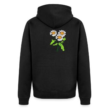 Gänseblümchen Blume Pflanze blühen Geschenkidee - Unisex Premium Bio Zip Hoodie - Schwarz - Hinten - Nico (187cm)
