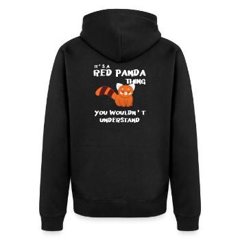 Red Panda - Cat Bear - Panda lover - Panda - Unisex Premium Organic Zip Hoodie - black - Back - Nico (187cm)