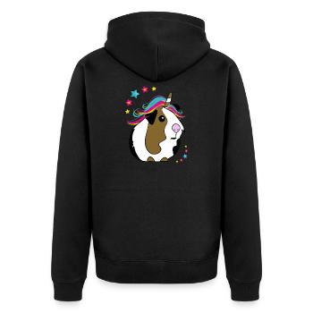 Cochon d'Inde Licorne - Veste à capuche bio Premium Unisexe - noir - Dos - Nico (187cm)