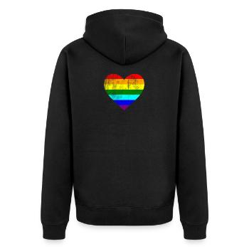 Coeur LGTB Pride gay gay arc-en-ciel - Veste à capuche bio Premium Unisexe - noir - Dos - Nico (187cm)
