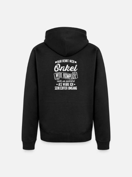 Uncle = accomplice? - Gift - Unisex Premium Organic Zip Hoodie - black