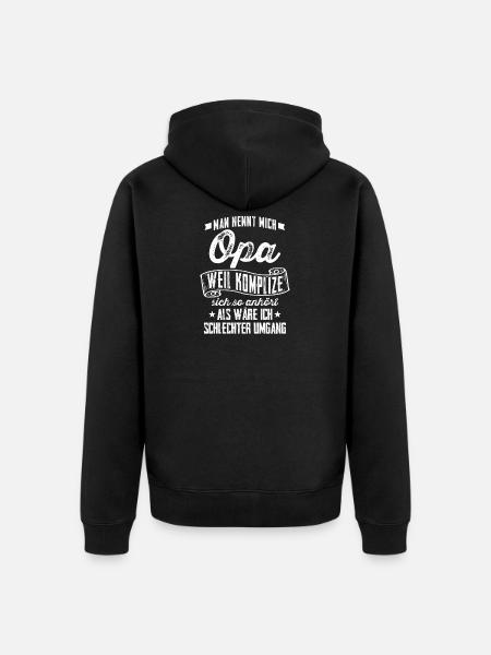 Opa = Komplize? - Geschenk - Unisex Premium Bio Zip Hoodie - Schwarz
