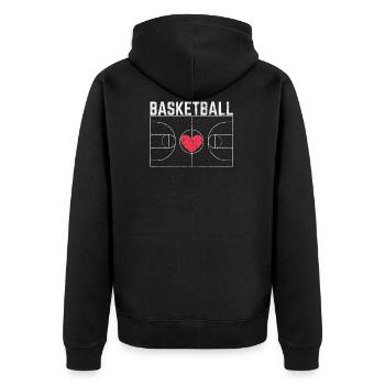 Basketball Field Basketballer T-Shirt - Veste à capuche bio Premium Unisexe - noir - Dos - Nico (187cm)