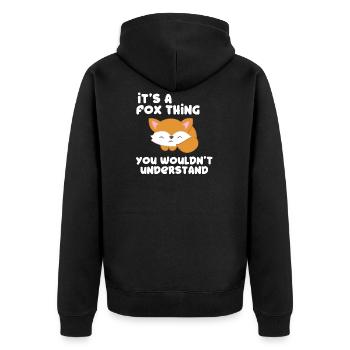 Fox - vixen - Fox lovers - gift - Unisex Premium Organic Zip Hoodie - black - Back - Nico (187cm)