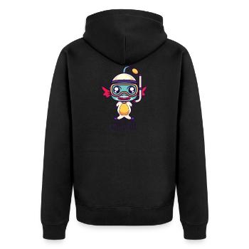 Fish Diver - Unisex Premium Bio Zip Hoodie - Schwarz - Hinten - Nico (187cm)