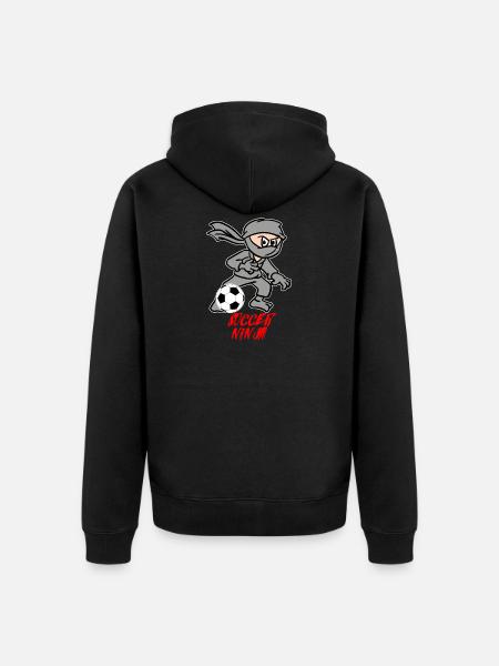 Soccer Ninja - Unisex Premium Organic Zip Hoodie - black
