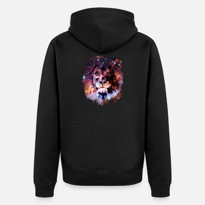 Löwe - Unisex Premium Bio Zip Hoodie - Schwarz