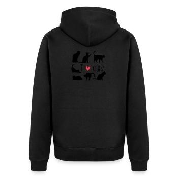 J'aime les chats, les chatons, l'idée de cadeau de conception de chat - Veste à capuche bio Premium Unisexe - noir - Dos - Nico (187cm)