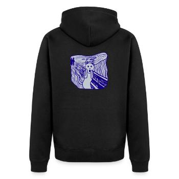 Cat is crying - Unisex Premium Organic Zip Hoodie - black - Back - Nico (187cm)