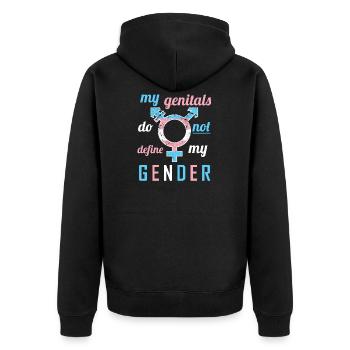 Transgender TransSexual Transsexual - Unisex Premium Organic Zip Hoodie - black - Back - Nico (187cm)