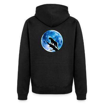full moon - Unisex Premium Organic Zip Hoodie - black - Back - Nico (187cm)