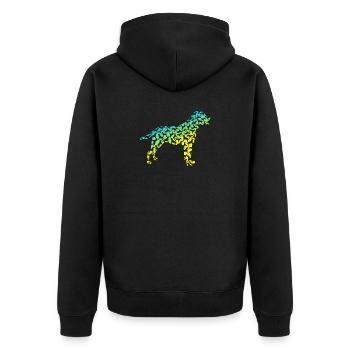 Hund bunt Haustier Geschenk Hunde Hundeliebhaber - Unisex Premium Bio Zip Hoodie - Schwarz - Hinten - Nico (187cm)