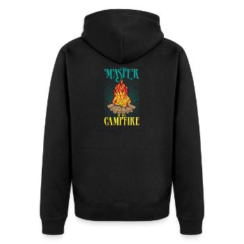 Master Campfire Camping Camper Camping Gift - Unisex Premium Organic Zip Hoodie - black - Back - Nico (187cm)