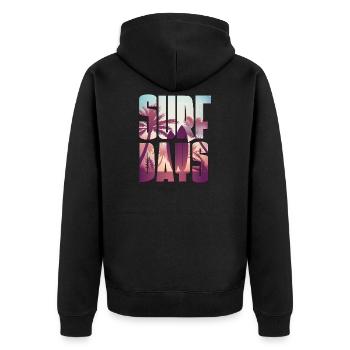 Bali Surfer Shirts - Unisex Premium Bio Zip Hoodie - Schwarz - Hinten - Nico (187cm)