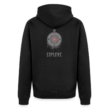 Découvrir - Pôle Nord - Boussole - Explorer design - Veste à capuche bio Premium Unisexe - noir - Dos - Nico (187cm)