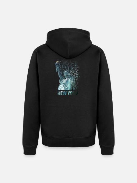 statue of Liberty - Unisex Premium Organic Zip Hoodie - black