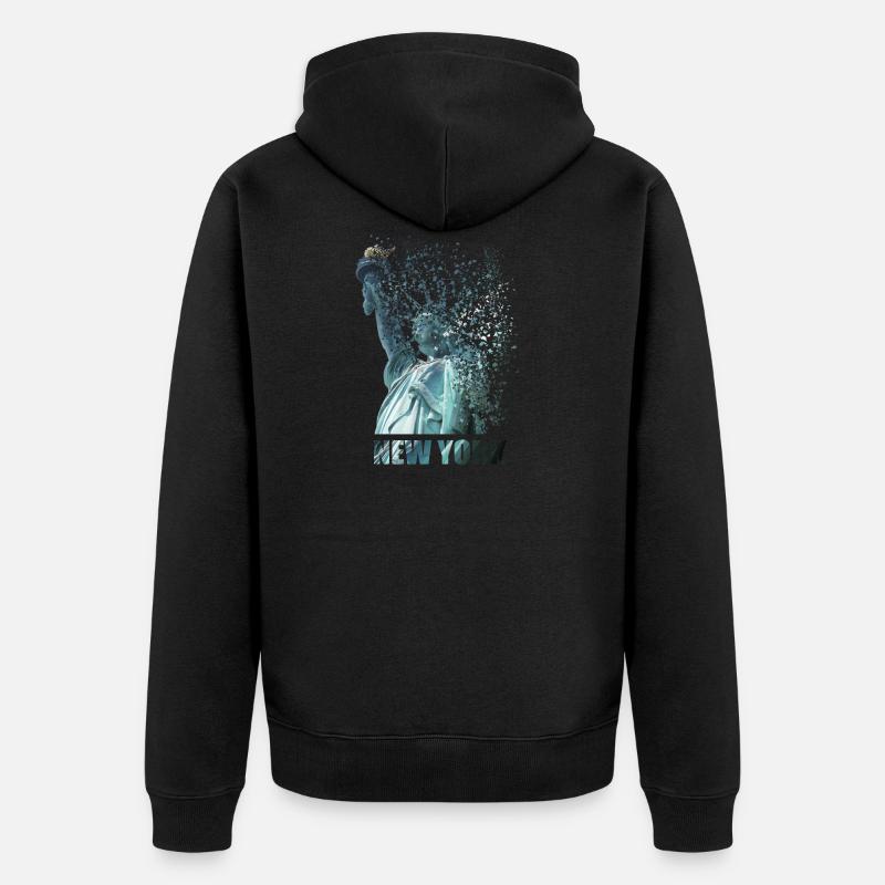 Freiheitsstatue - Unisex Premium Bio Zip Hoodie - Schwarz