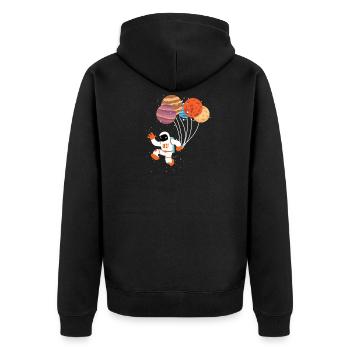 Space Astronaut - Unisex Premium Organic Zip Hoodie - black - Back - Nico (187cm)