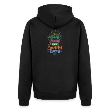 I Was Made For Sunny Days - Unisex Premium Organic Zip Hoodie - black - Back - Nico (187cm)