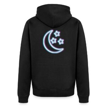 T-shirt néon Glow Moon Effet lumineux demi-lune - Veste à capuche bio Premium Unisexe - noir - Dos - Nico (187cm)