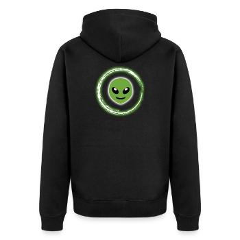 T-shirt néon Glow Alien Effet lumineux demi-lune - Veste à capuche bio Premium Unisexe - noir - Dos - Nico (187cm)