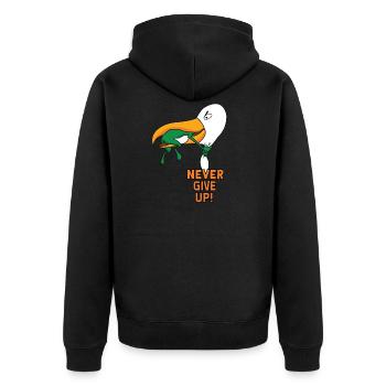 Ne jamais abandonner - Veste à capuche bio Premium Unisexe - noir - Dos - Nico (187cm)